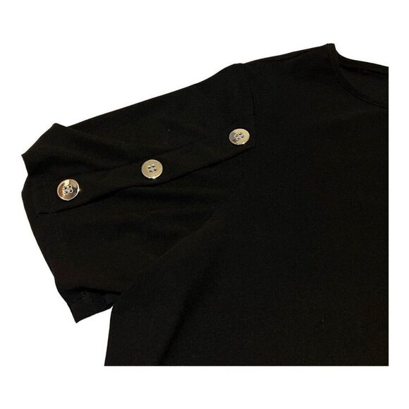 89th and Madison Womens size 1X Black Blouse Top Plus Size Short Sleeve Shirt - Picture 2 of 6